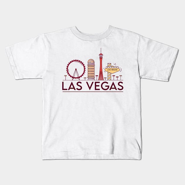 Las Vegas cityscape Kids T-Shirt by SerenityByAlex